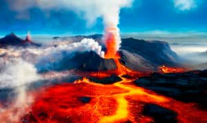 volcanic eruption volcanic landscape