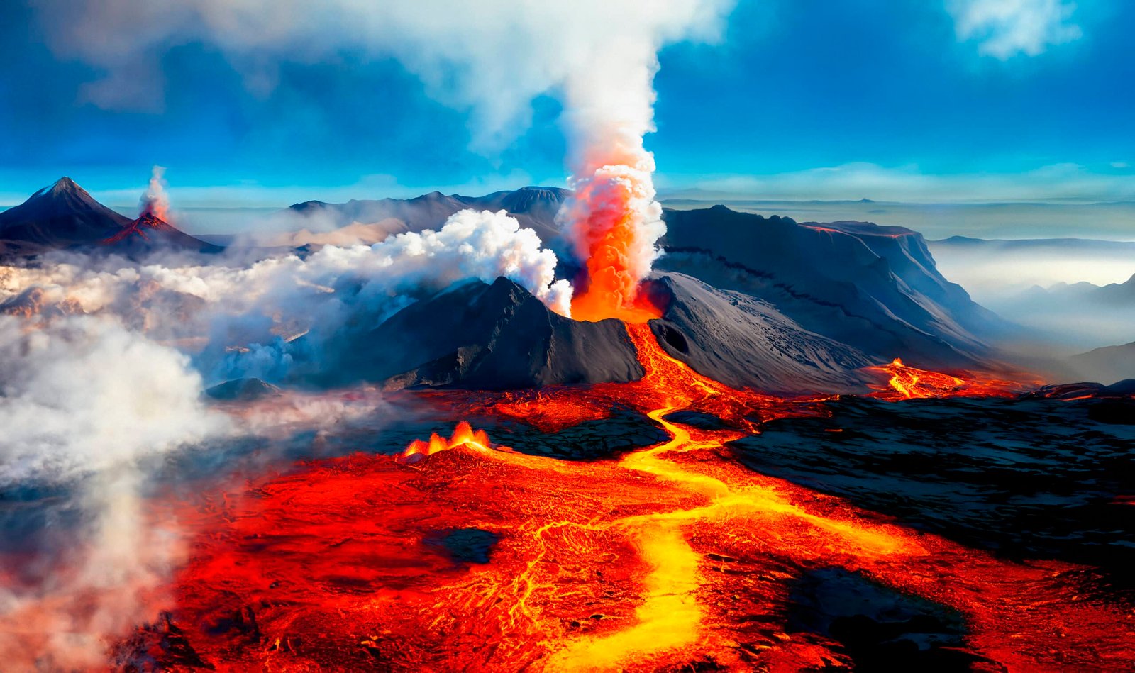 volcanic eruption volcanic landscape